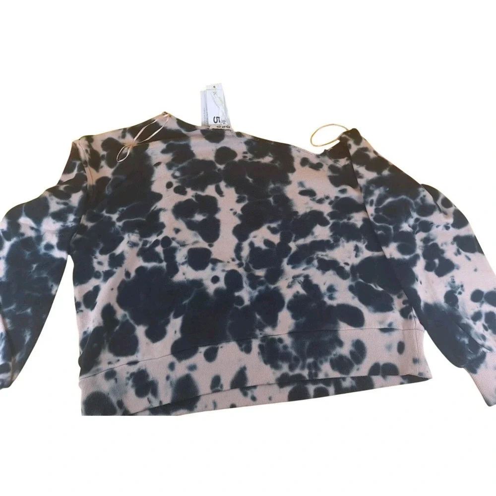 525 America Revolve Monochrome Tie-Dye Pink‎ And Black Sweatshirt Size XSmall